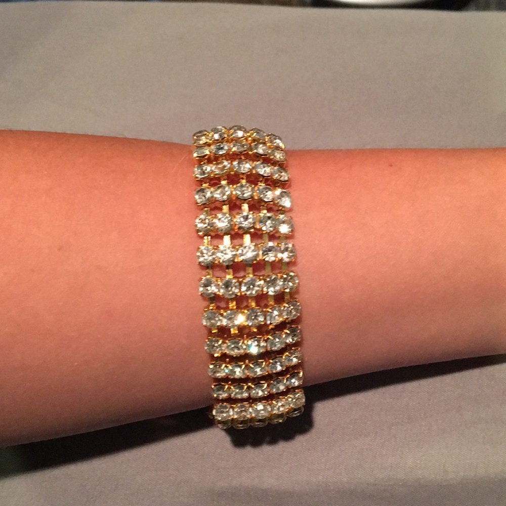 handmade gold and jewel bracelet